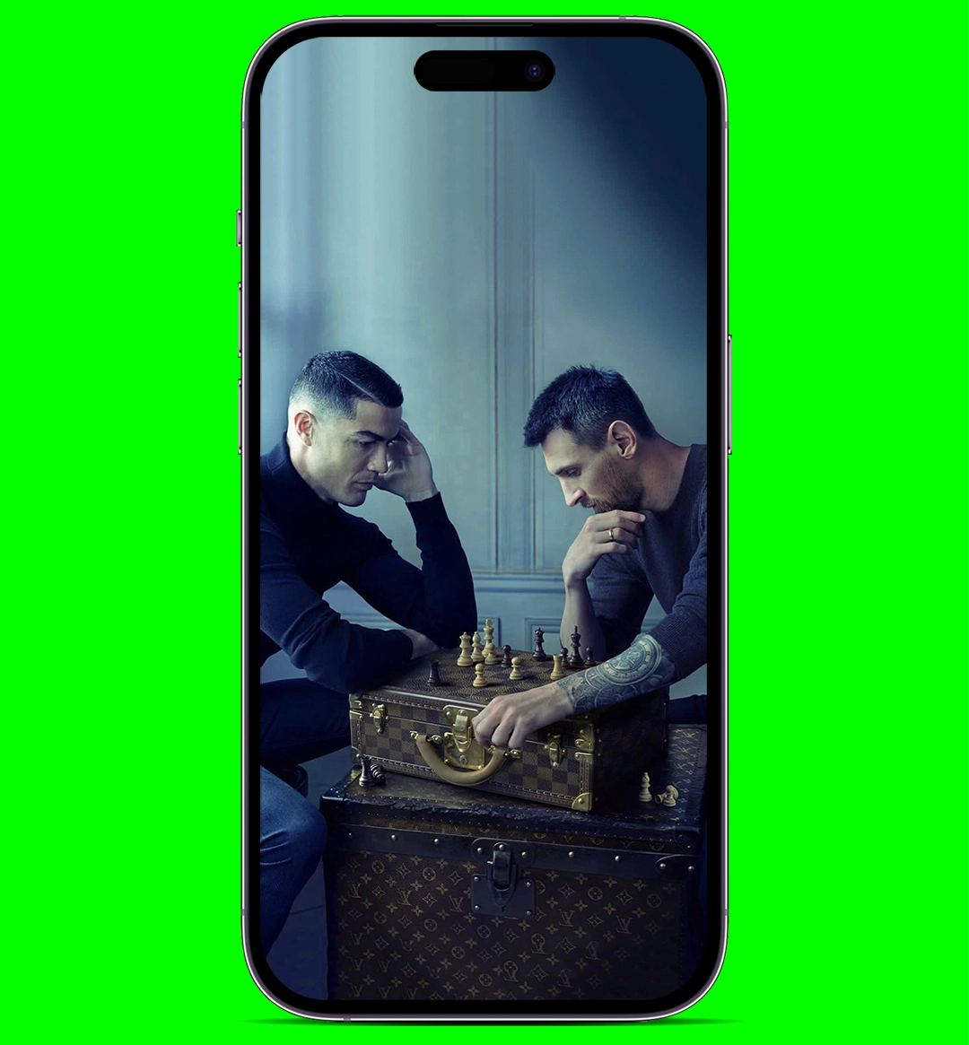 Messi Ronaldo chess wallpaper for phone